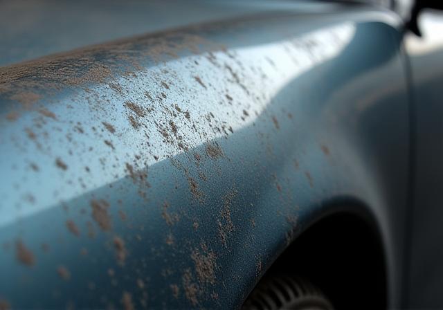 傷だらけのポルシェ911のボディ